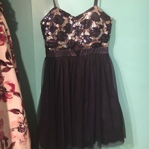 Short blue homecoming dress
