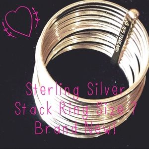 Sterling Silver Stack Ring Set Size 7