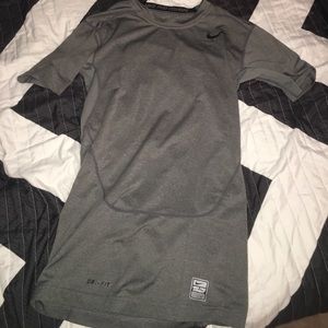 Gray Nike Pro Combat Dri-Fit Compression Shirt