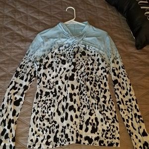 Calvin Klein leopard print long sleeve shirt