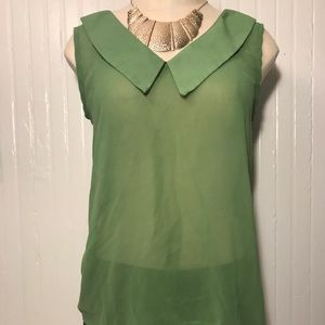 Green Chiffon Top