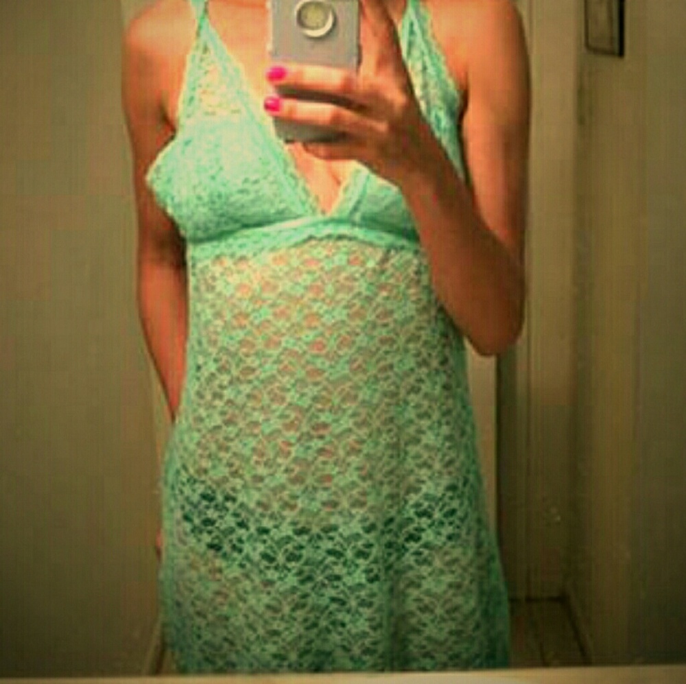 Gorgeous feminine lace seafoam green babydoll