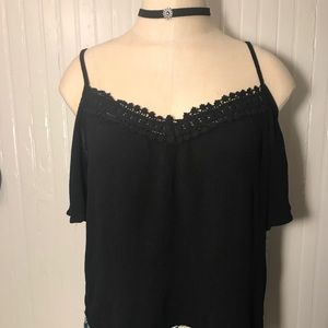 Black Shoulderless Top