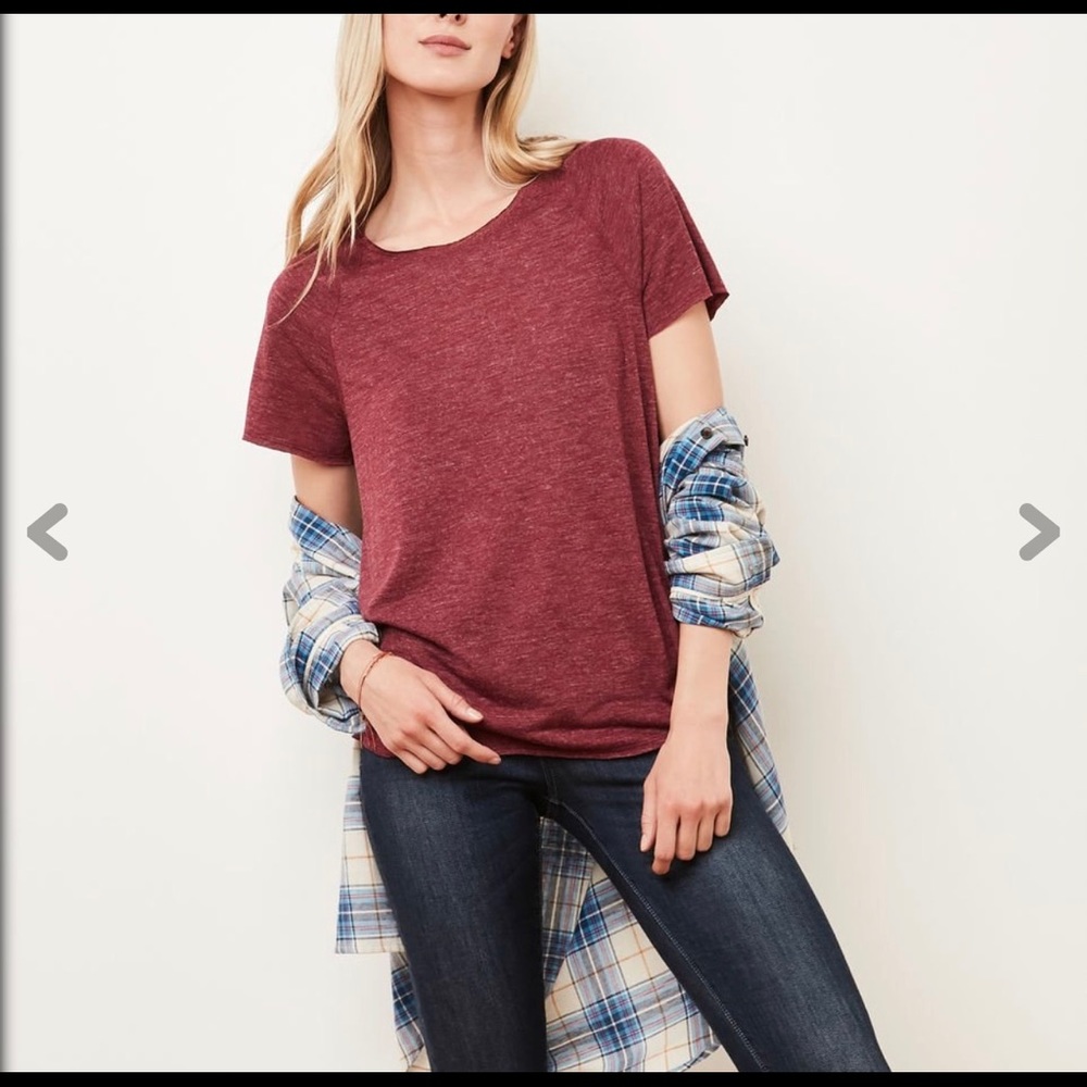 Roots Women's Maroon & Olive Short Sleeve Tee