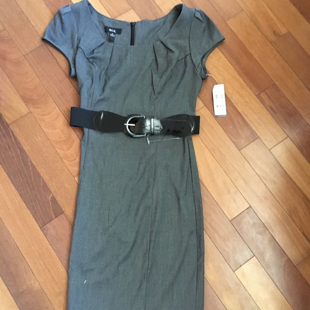 NWT BCX black career belted dress