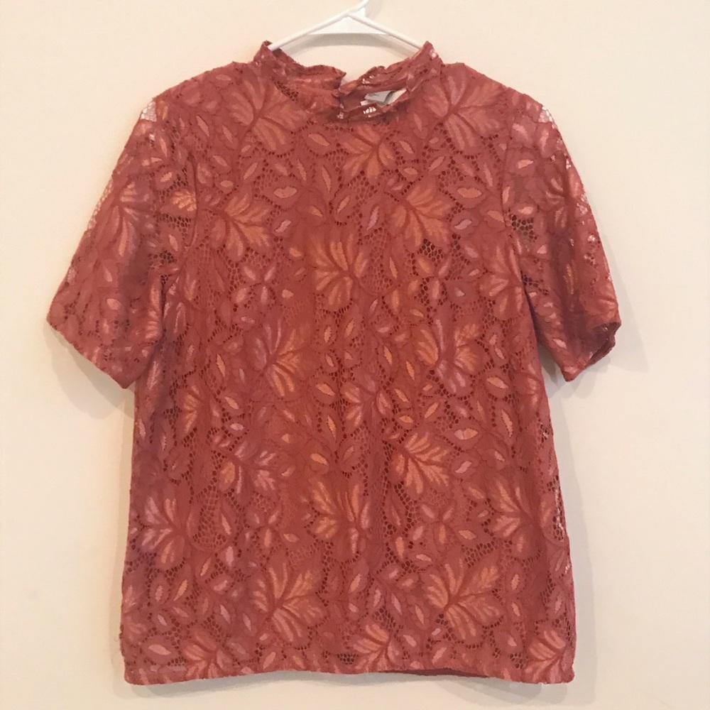 NWT H&M Burnt Orange Lace Blouse