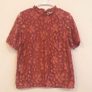 NWT H&M Burnt Orange Lace Blouse