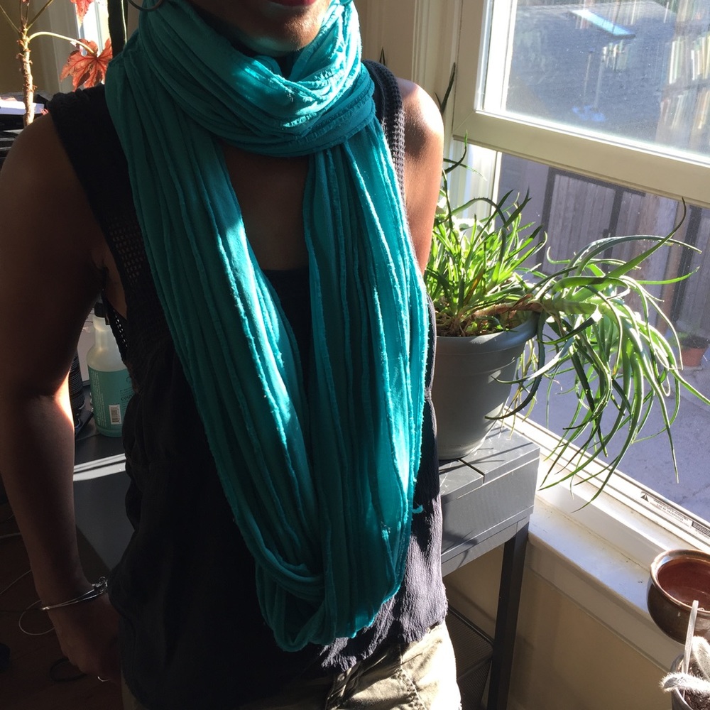 TURQUOISE LONG INFINITY SCARF