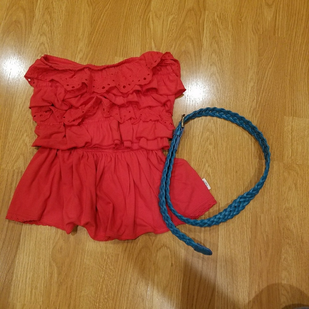 Coral Top and Turquoise Belt