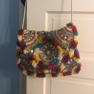Shashi beaded, sequined on trend shoulder bag