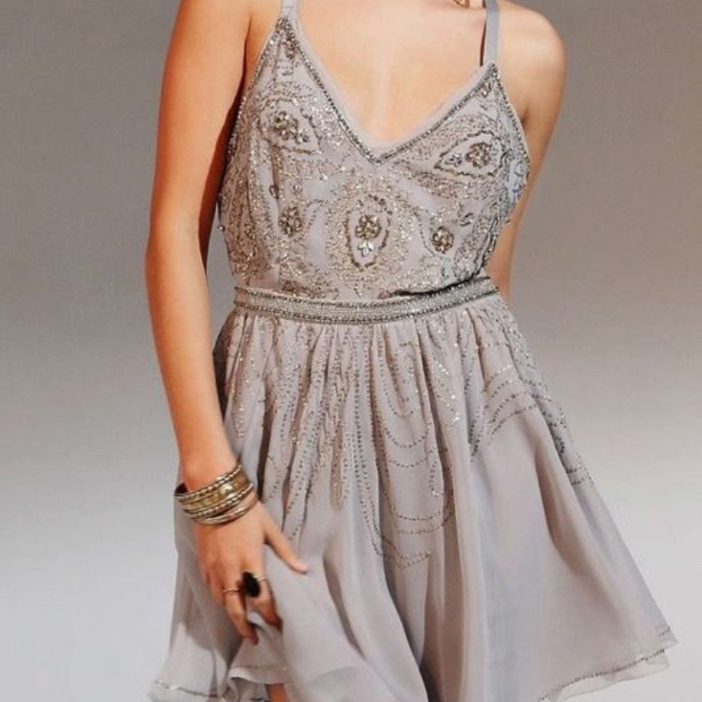 Gray sequence dress
