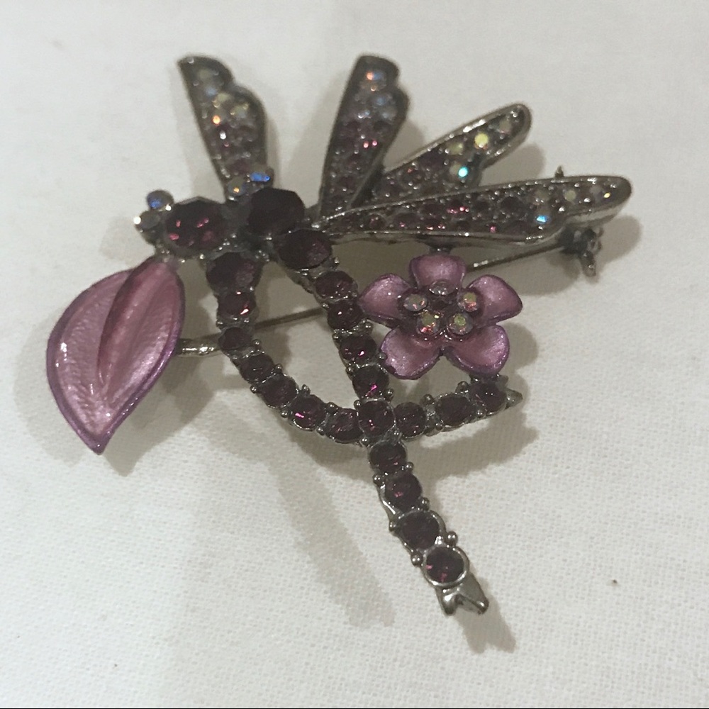 ❌SOLD❌🔻✂️ Pretty Dragonfly rhinestone pin - Picture 1 of 2