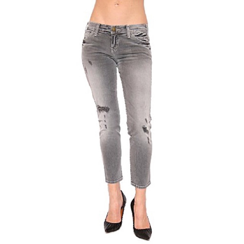 Current/Elliott Gray Skinny Cropped Jeans