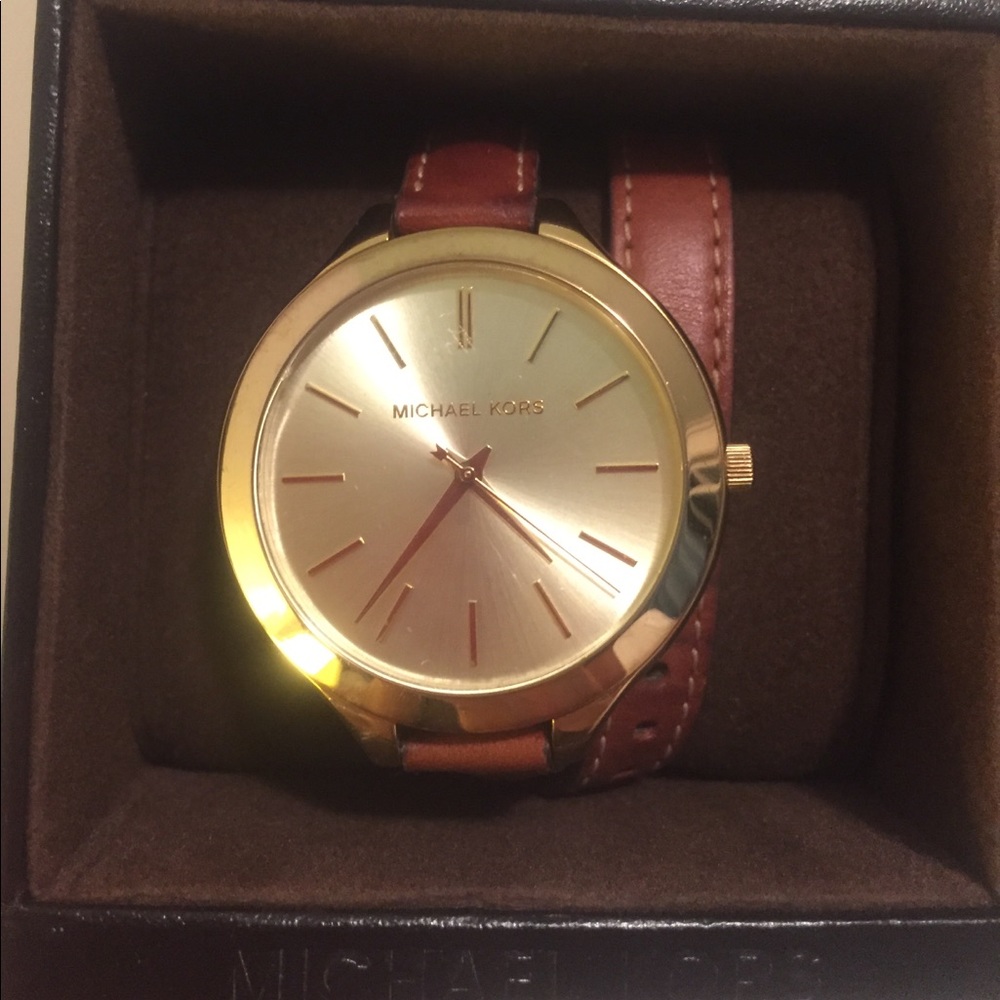 Michael Kors Double Wrap Leather Watch