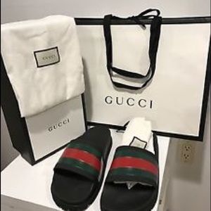 gucci black trek slides