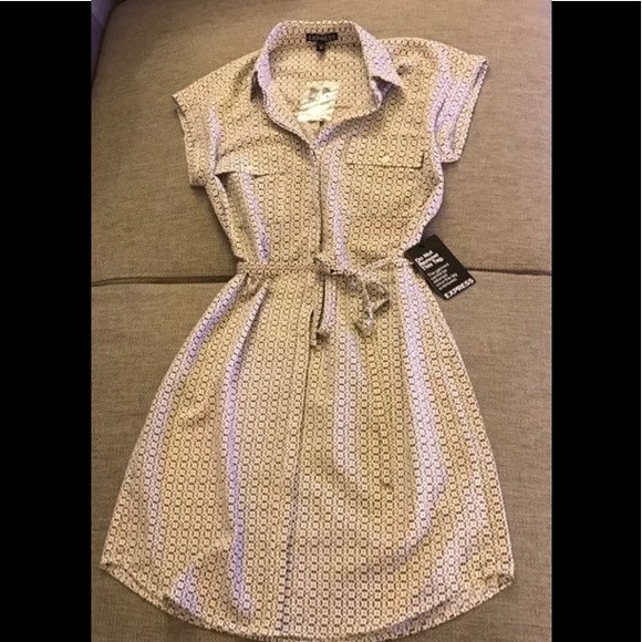 💔SOLD💔 Express Micro Print Dress - Picture 1 of 5