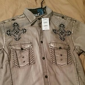 Roar button down short sleeve shirt