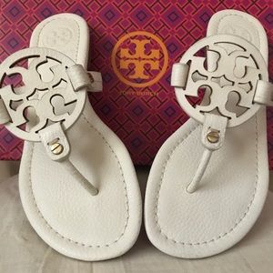 White TORY BURH Miller Sandals