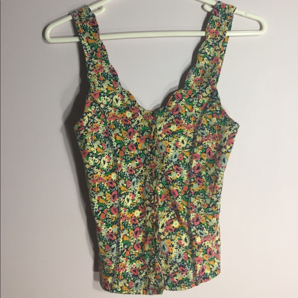 Floral Scalloped Tank