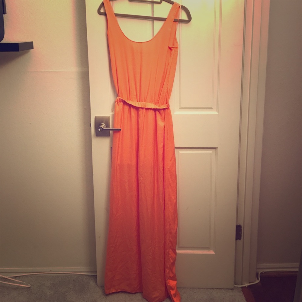 Zara Trafuluc Peach Silky Long Dress