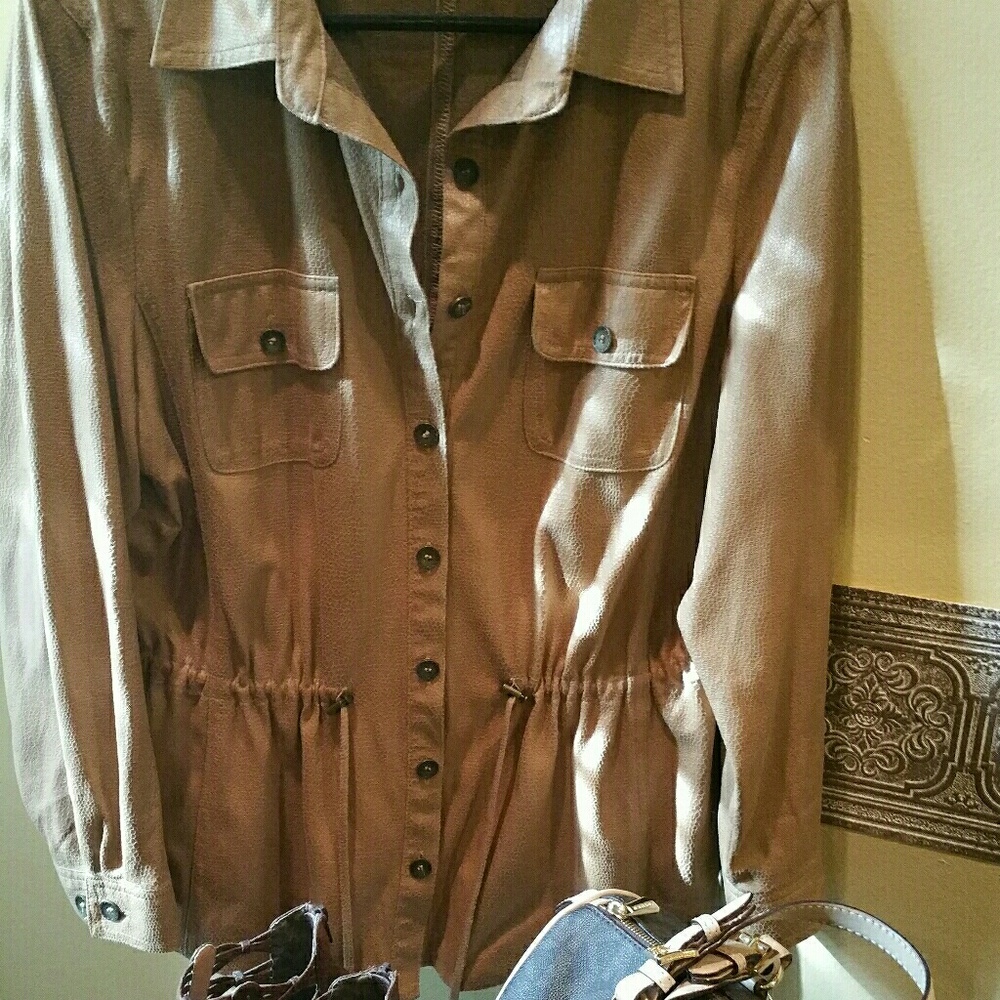 PRICE DROP! Faux Suede top/light jacket