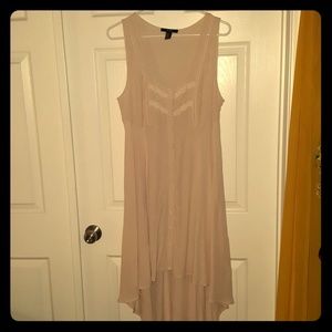 High-low cream dress