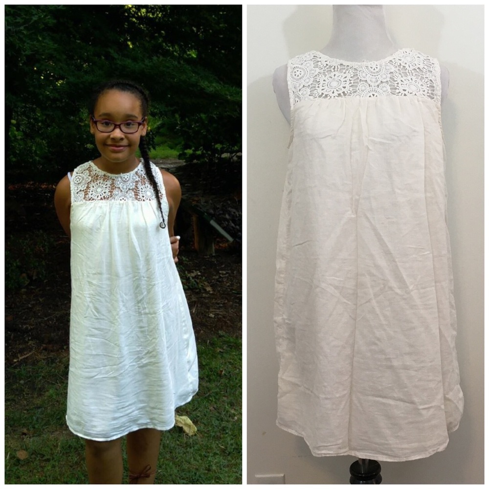 🆑Old Navy Cream Lace Trim Dress