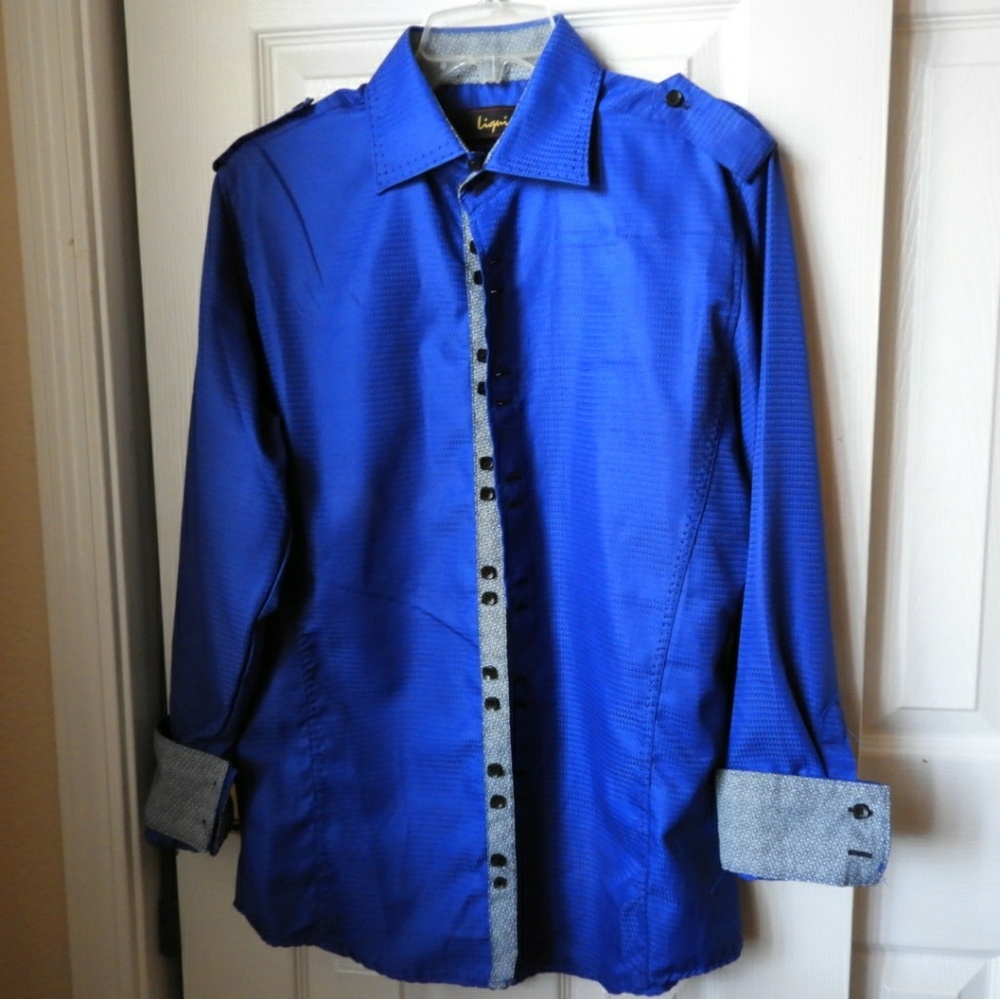 Blue Party Dress Shirt