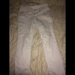 low rise white jeans