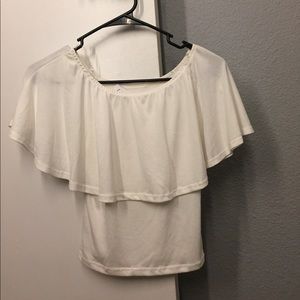"Sadie & Sage" white off the shoulder top.