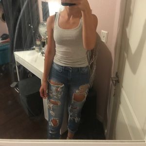 distressed boyfriend jeans