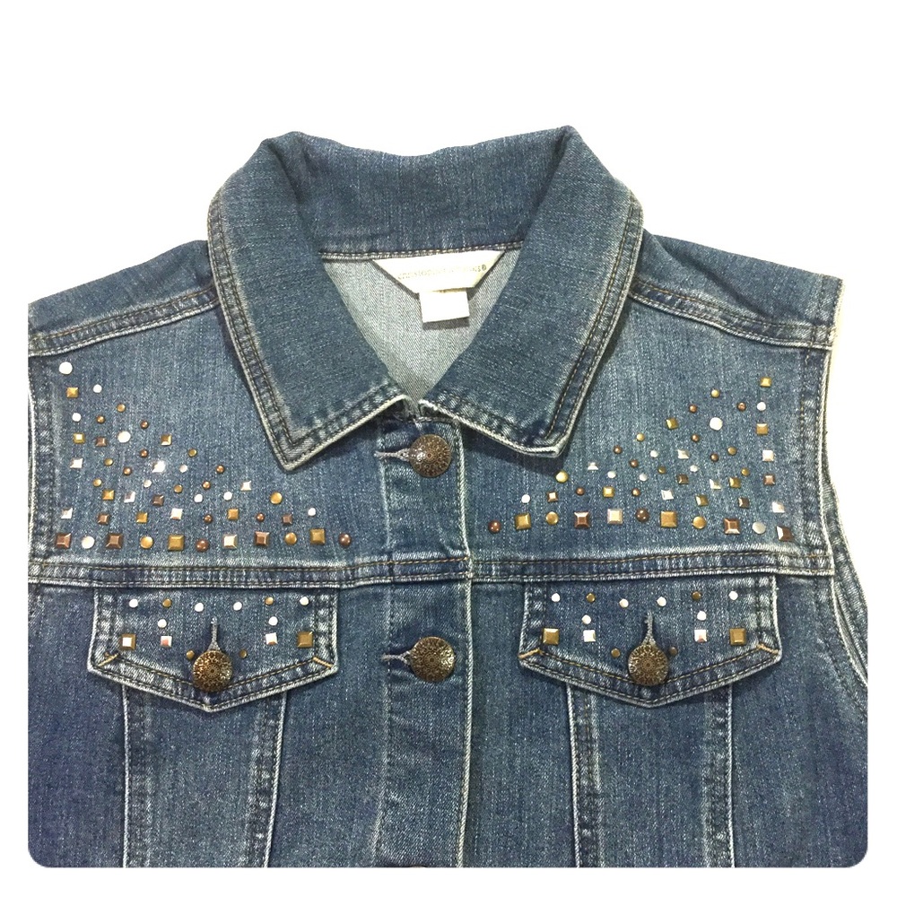 Christopher & Banks Studded Denim Vest