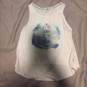 "ROXY" kids white tank top.