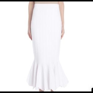 Jonathan Simkhai white knit tulip flared skirt