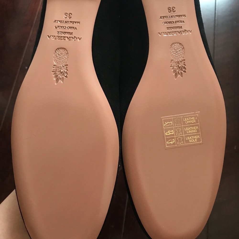 AQUAZZURA New 2016 Suede Lace-up Black Flats - Picture 5 of 8