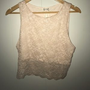 Blush lace free people top