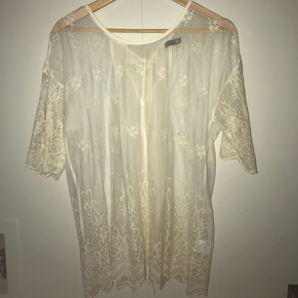 Cream lace top