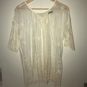Cream lace top