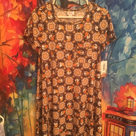 Jupe crayon LuLaRoe CASSIE noire carrelée fleurie rouge crème
