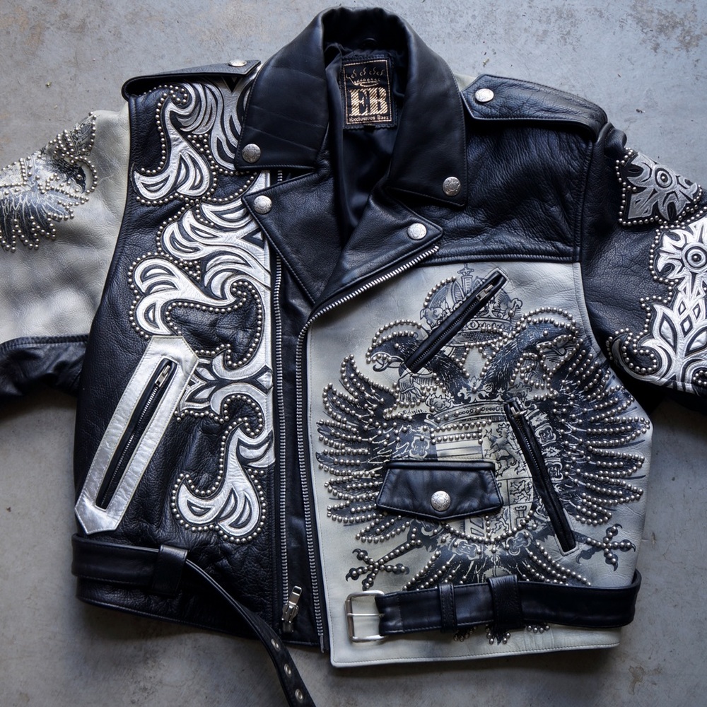 "Spikey Eagle" Vintage Handmade Leather Jacket