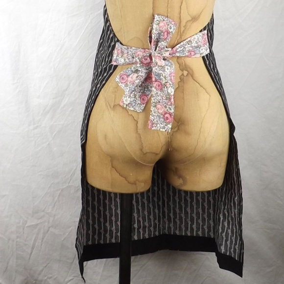vintage apron cotton floral large pocket handmade - Picture 5 of 8