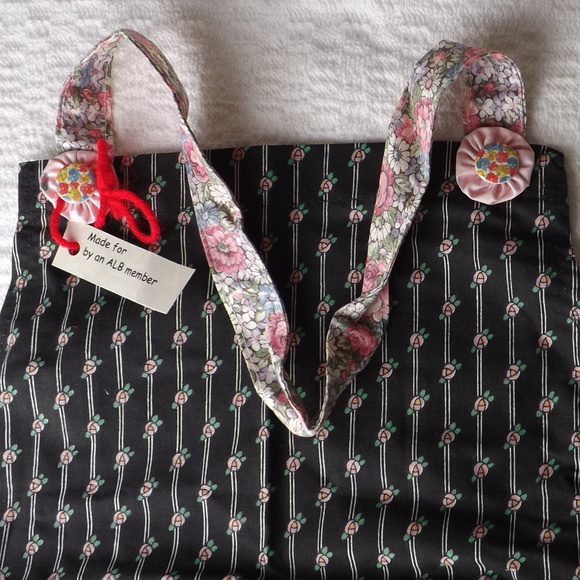 vintage apron cotton floral large pocket handmade - Picture 6 of 8