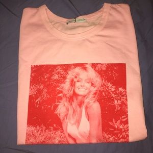 Pink Farrah Fawcett tshirt
