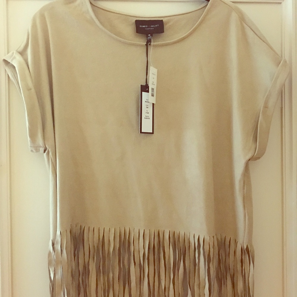 Romeo & Juliet Couture suede fringe top