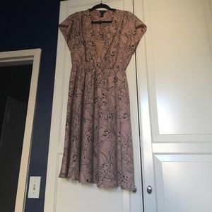 H&M Blush Pink and Black print dress