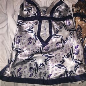 100% Silk Top- Gray