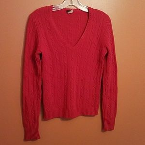 Red JCrew Cashmere Sweater