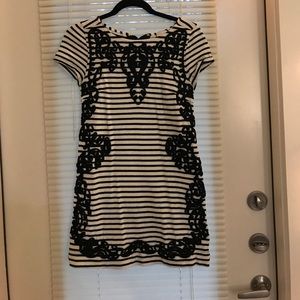 Anthropologie black and white striped tunic