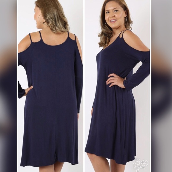 🔥🔥PLUS🔥🔥Chantal Open Shoulder Dress🔥🔥 - Picture 2 of 4