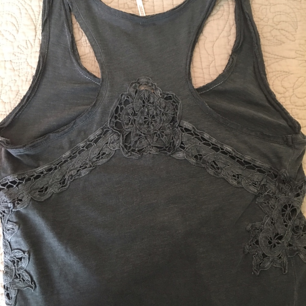 Free People Lace trim tank